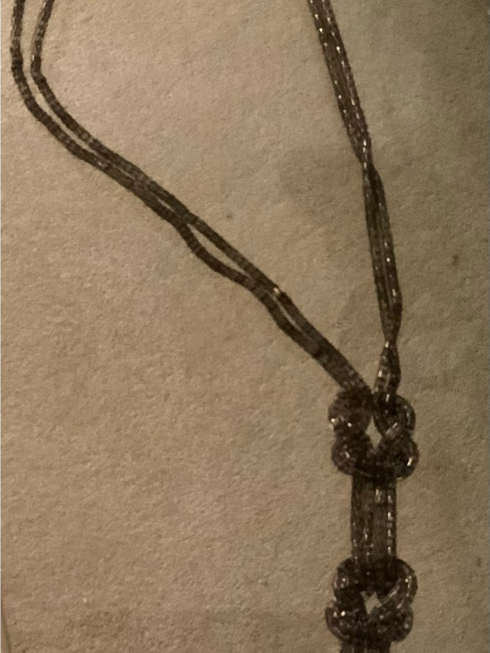 Y2K Women’s Knotted Multi-Strand Necklace in Dark Brown